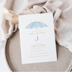 Light Blue Boy Baby Sprinkle Shower Event Invitation