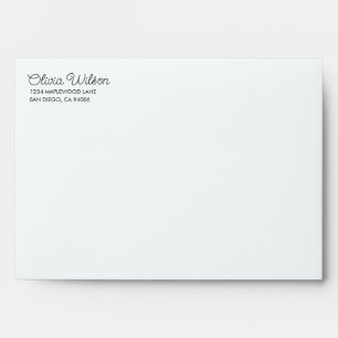 Light Blue Bridal Shower Return Address  Envelope