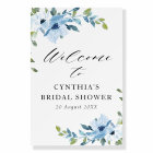 light blue bridal shower welcome sign