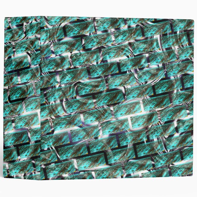 Light blue, bubbles upon grid or brick effect? binder (Front/Spine)