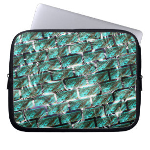 Light blue, bubbles upon grid or brick effect? laptop sleeve
