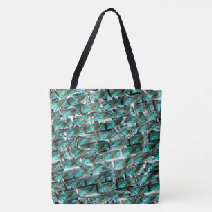 Light blue, bubbles upon grid or brick effect? tote bag