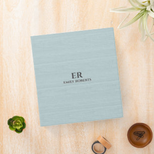 Light Blue Burlap Black Typography Minimalistic De Binder