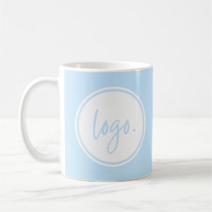 LIGHT BLUE BUSINESS LOGO COMPANY CUSTOMER COFFEE MUG