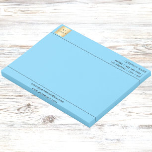 Light blue business logo post-it notes
