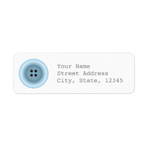 Light Blue Button Address Label