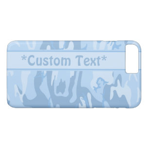 Light Blue Camo w/ Custom Text iPhone 8 Plus/7 Plus Case