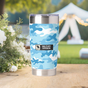 Light Blue Camouflage Pattern Insulated Tumbler