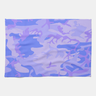 Light Blue Camouflage Pattern Kitchen Towel