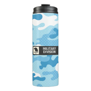 Light Blue Camouflage Pattern Thermal Tumbler
