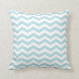 Light Blue Chevron Pillow