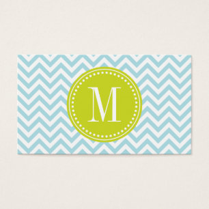 Light Blue Chevron Zigzag Personalized Monogram