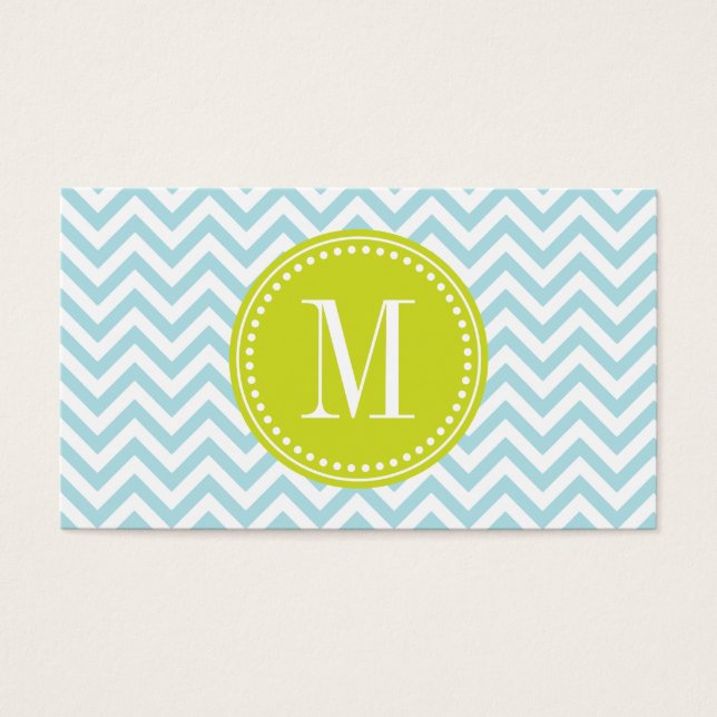 Light Blue Chevron Zigzag Personalized Monogram (Front)