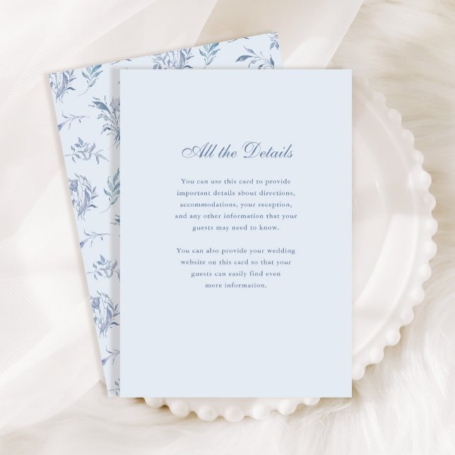 Light Blue Chinoiserie Pattern | Wedding Details Enclosure Card (Creator Uploaded)
