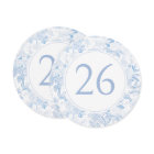 Light Blue Chinoiserie Wedding Circle Table Number