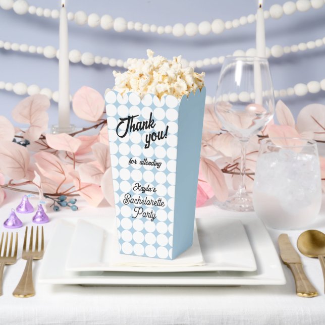 Light Blue Circle Pattern Bachelorette Party Favor Box (Wedding)