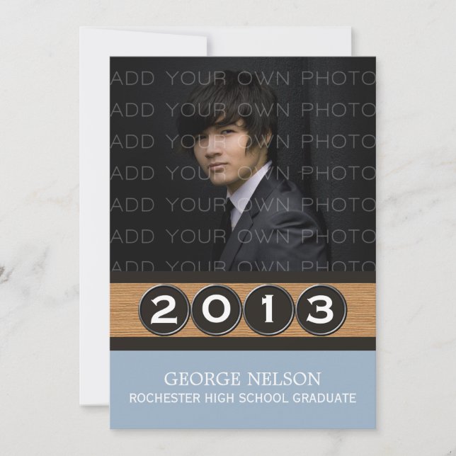 Light Blue Classy Keys Graduation Invitation (Front)