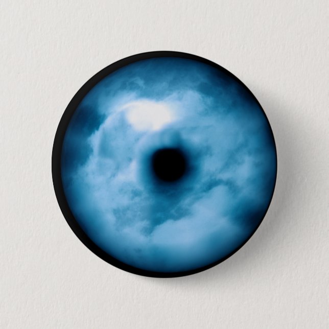 Light Blue cloudy eye graphic 2 Inch Round Button (Front)