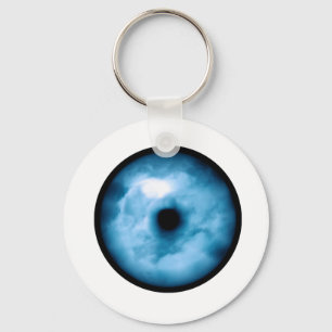 Light Blue cloudy eye graphic Keychain