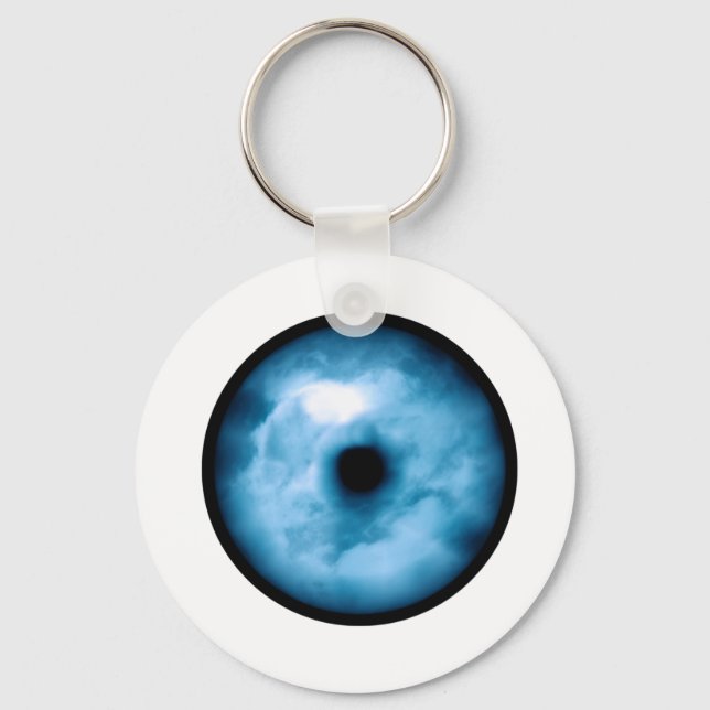 Light Blue cloudy eye graphic Keychain (Front)