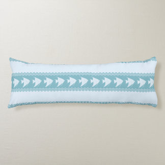 Light Blue Coastal Angelfish Stripes Body Pillow