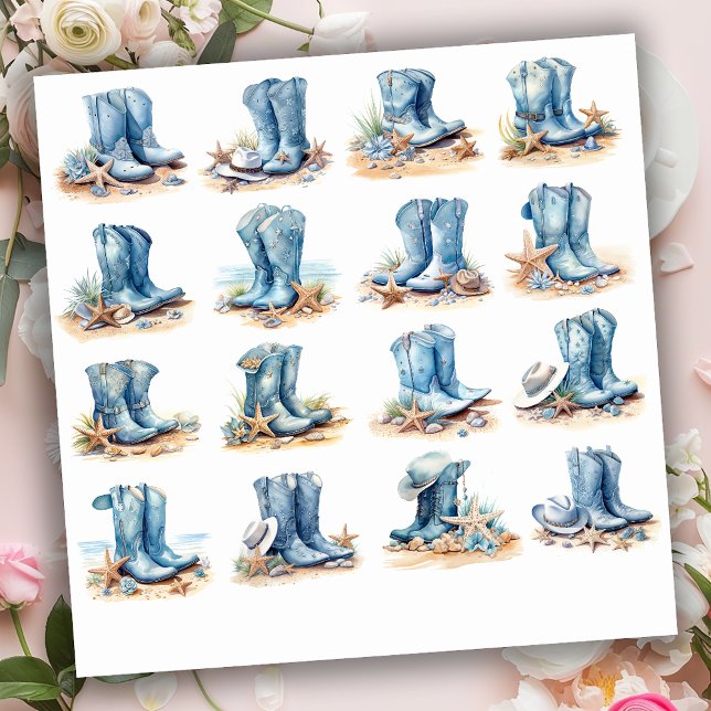 Light Blue Cowgirl Boots (Creator Uploaded)