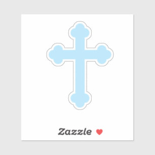Light blue Cross Custom-Cut Vinyl Sticker