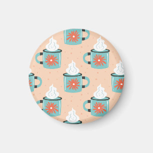 Light Blue Cup Seamless Pattern. Magnet