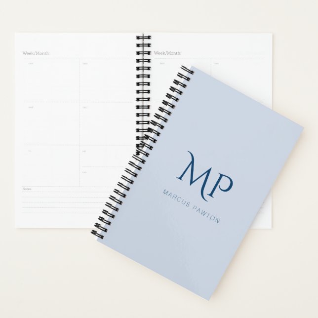 Light Blue Custom Monogram 2026 Planner (Display)