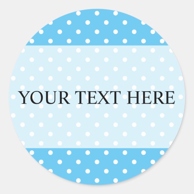 Light blue custom white polka dot stickers (Front)