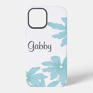 Light Blue Daisies on White iPhone 12 Case