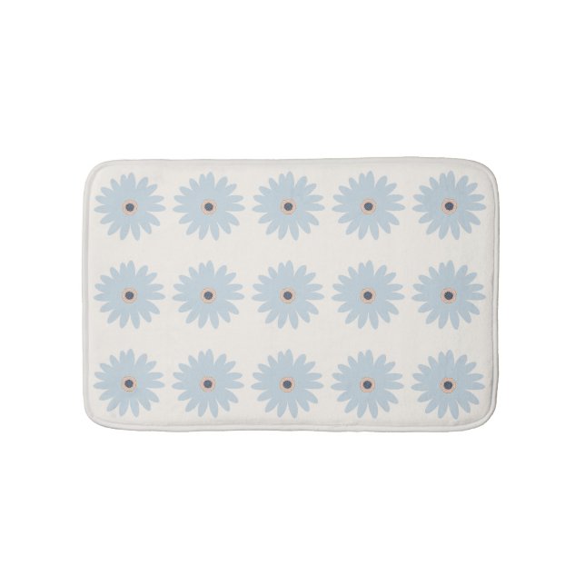 Light Blue Daisy Bath Mat (Front)