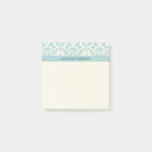 Light  Blue Damask  Post-it Notes