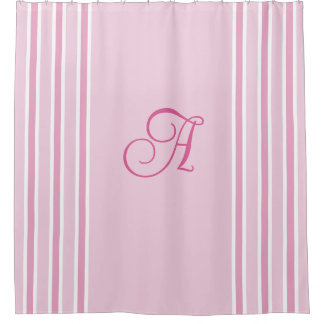 Light Blue & Dark Blue Striped Bath Shower Curtain