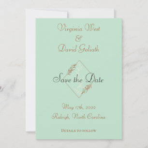 Light Blue Detailed Save The Date Wedding Card