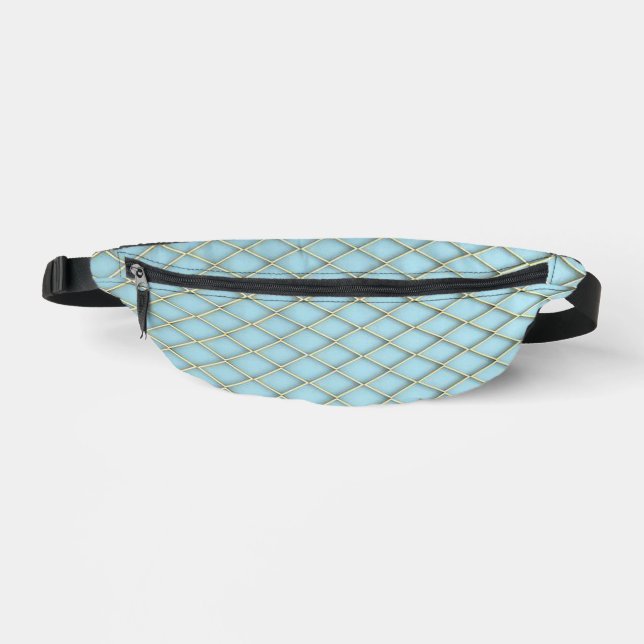 Light Blue Diamond Two-Sided Print Fanny-Pack Fanny Pack (Front)