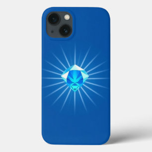 Light Blue Diamond with Shining Rays Mobile  iPhone 13 Case