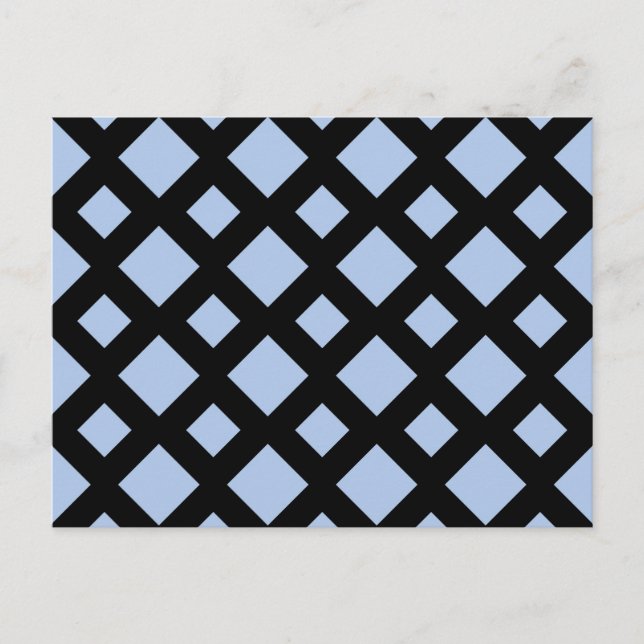 Light Blue Diamonds on Black Postcard (Front)