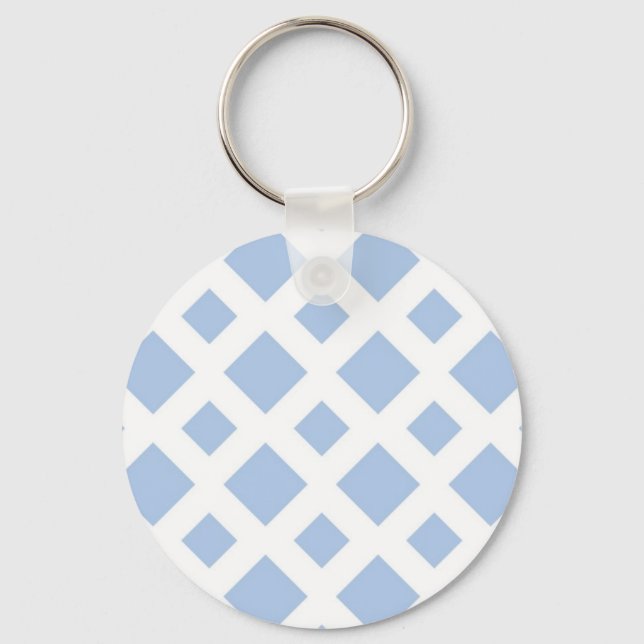 Light Blue Diamonds on White Keychain (Front)