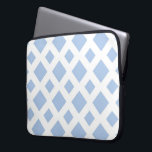 Light Blue Diamonds on White Laptop Sleeve<br><div class="desc">A stylish,  geometric pattern of large and small light blue diamonds on a white background. The white forms a lattice which separates the baby blue diamond shapes. 

 Digitally created 9000 x 6000 pixel image. 
 Copyright ©2013 Claire E. Skinner,  All rights reserved.</div>