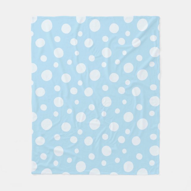 Light Blue Dots Pattern Fleece Blanket (Front)