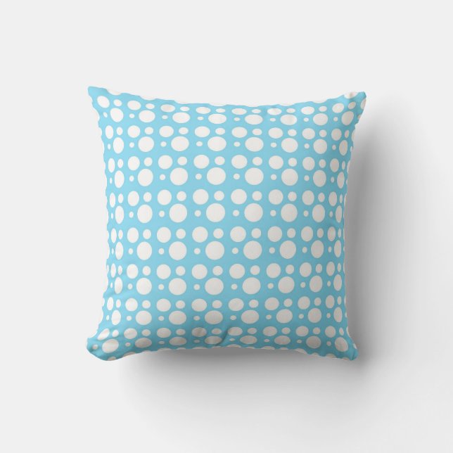 light blue dots throw pillow (Front)