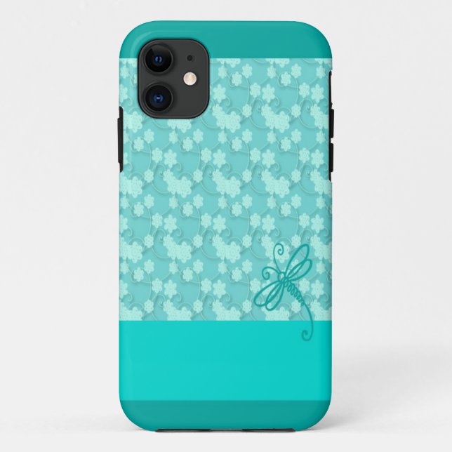 Light Blue Dragonfly Art Case-Mate iPhone Case (Back)
