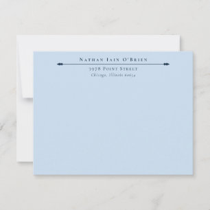Light Blue Elegant Personalized With Name Address Card