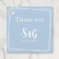 Light Blue Elegant Script Thank You Wedding