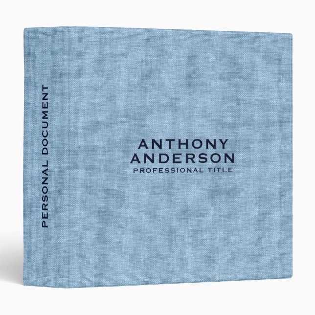 Light Blue Fabric Texture  Binder (Front/Spine)