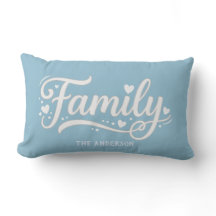 Light Blue Family Heart Script Monogram