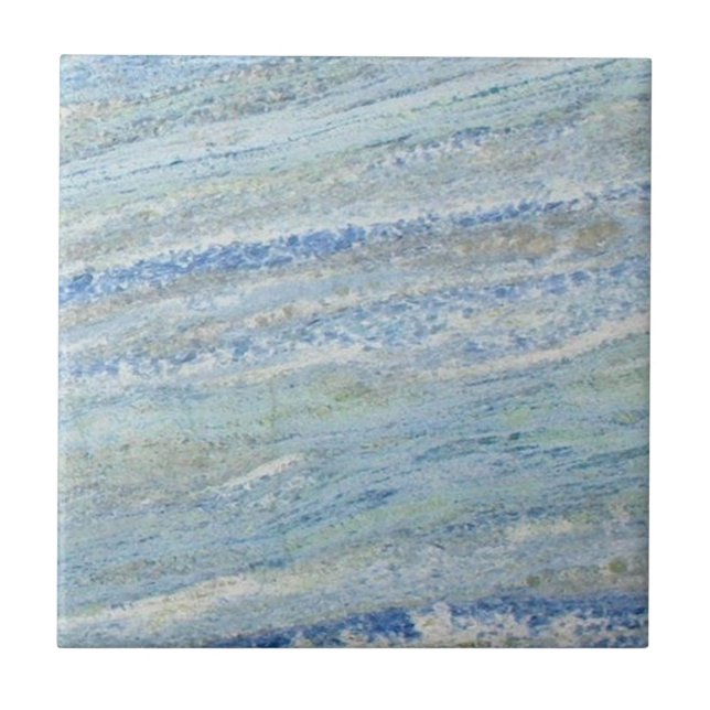 Light Blue Faux Calcite Stone Ceramic Field Tile (Front)