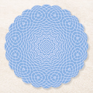 Light Blue Faux Tulle Design Paper Coaster