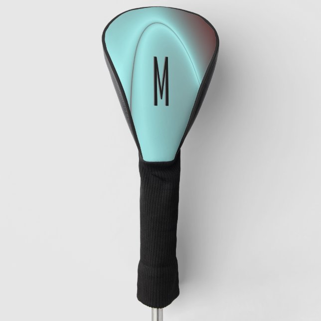 Light Blue Flash Initial Golf Head Cover (Front)